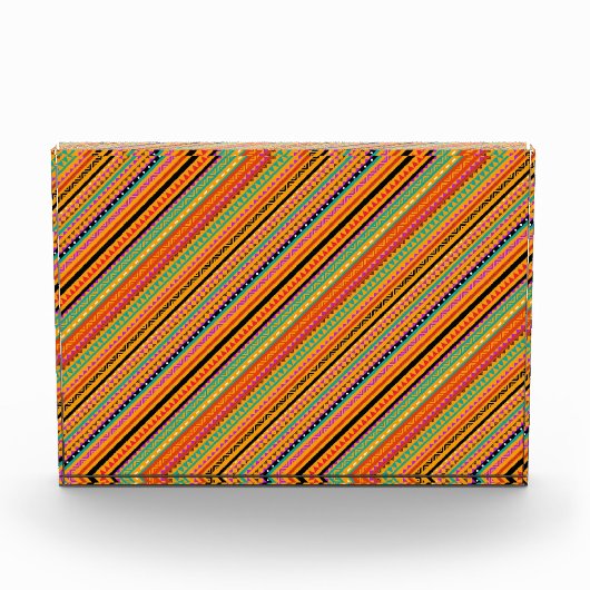 Niedliche, farbenfrohe, native Aztec-Muster Fotoblock (Vorderseite)