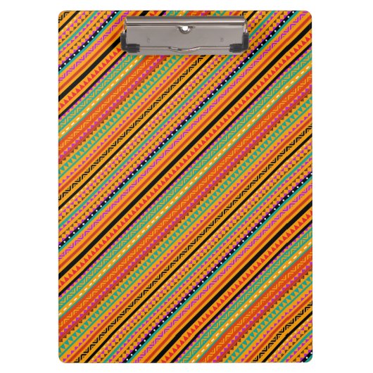 Niedliche, farbenfrohe, native Aztec-Muster Klemmbrett (Vorderseite)