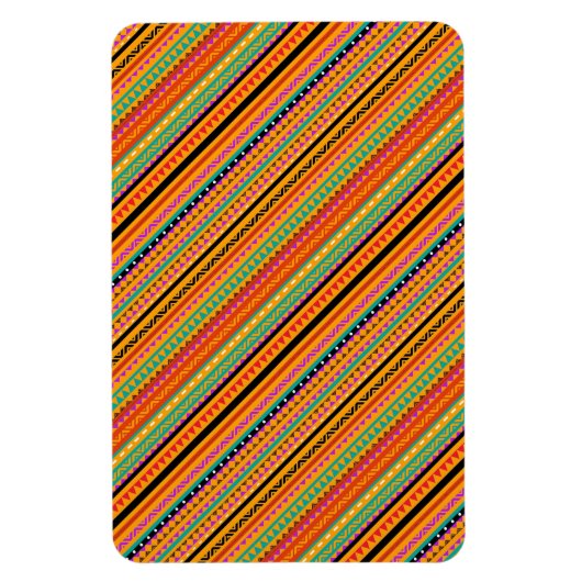 Niedliche, farbenfrohe, native Aztec-Muster Magnet (Vertikal)