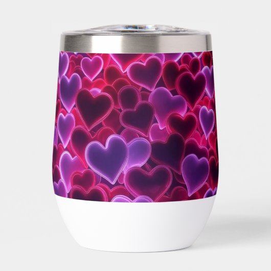 niedliche, farbenfrohe Neonherzen Valentinstag (Vorderseite)
