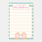 Niedliche farbenfrohe orangefarbene Katzenpaws vom Post-it Klebezettel (Vorderseite)