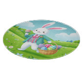 Niedliche, farbenfrohe Osterhase Schneidebrett (Ecke)
