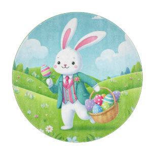 Niedliche, farbenfrohe Osterhase Schneidebrett