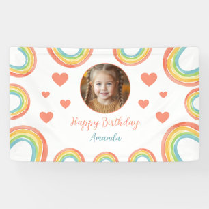 Niedliche farbenfrohe Pastel Rainbow Girls Foto Ge Banner