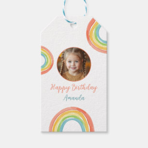 Niedliche farbenfrohe Pastel Rainbow Girls Foto Ge Geschenkanhänger