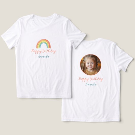 Niedliche farbenfrohe Pastel Rainbow Girls Foto Ge Tri-Blend Shirt (Design Vorderseite & Rückseite)
