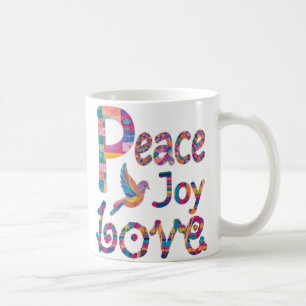 Niedliche farbenfrohe Peace Liebe Freuen Sie sich  Kaffeetasse