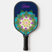 Niedliche Farbenfrohe Personalisierte Blüte Mandal Pickleball Schläger (Rückseite)