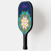 Niedliche Farbenfrohe Personalisierte Blüte Mandal Pickleball Schläger (Links)
