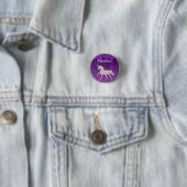 Niedliche Farbenfrohe Personalisierte Einhorn Button (Beispiel)