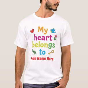 Niedliche Farbenfrohe Personalisierte Gestaltung v T-Shirt
