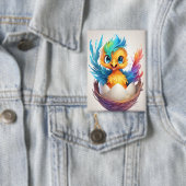 Niedliche Farbenfrohe Phoenix-Schläge Button (Insitu)
