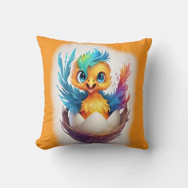 Niedliche Farbenfrohe Phoenix-Schläge Kissen (Vorderseite)