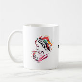 Niedliche farbenfrohe Pictoral glückliche Mutter T Kaffeetasse (Links)