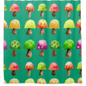 Niedliche, farbenfrohe Pilze Duschvorhang (Vorderseite)