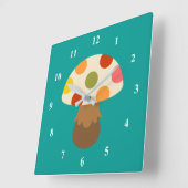 Niedliche, farbenfrohe Pilze große Uhr (Winkel)