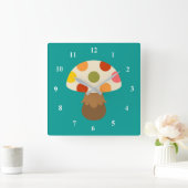 Niedliche, farbenfrohe Pilze große Uhr (Zuhause)
