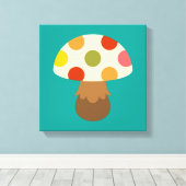 Niedliche farbenfrohe Pilze Leinwand (Insitu (Holzboden))