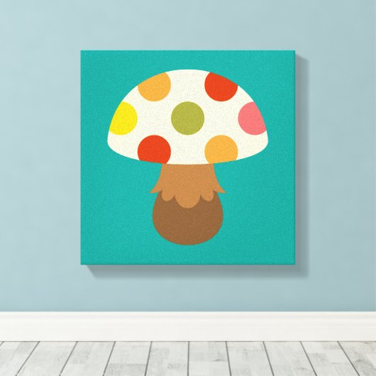 Niedliche farbenfrohe Pilze Leinwand (Insitu (Holzboden))