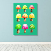 Niedliche farbenfrohe Pilze Leinwand (Insitu (Holzboden))