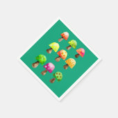 Niedliche farbenfrohe Pilze Servietten (Ecke)