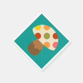 Niedliche farbenfrohe Pilze Servietten (Ecke)