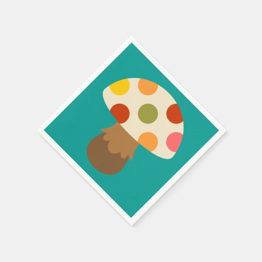 Niedliche farbenfrohe Pilze Servietten (Ecke)