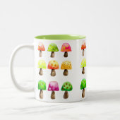 Niedliche farbenfrohe Pilze Zwei-Tone-Kaffee-Tasse Zweifarbige Tasse (Links)