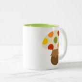 Niedliche farbenfrohe Pilze Zwei-Tone-Kaffee-Tasse Zweifarbige Tasse (VorderseiteRechts)