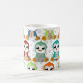 Niedliche, farbenfrohe Pinguine Blume Kaffeetasse (Mittel)
