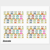 Niedliche, farbenfrohe Pinguine Blume Rechteckiger Aufkleber (Blatt)