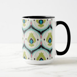 Niedliche, farbenfrohe Pink-Minze-Kat-Stammmuster Tasse