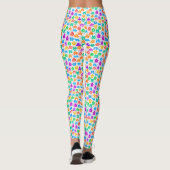 Niedliche, farbenfrohe, pixelförmige Monstmuster Leggings (Rückseite)