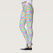 Niedliche, farbenfrohe, pixelförmige Monstmuster Leggings (Links)