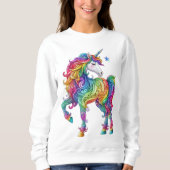 Niedliche, farbenfrohe Rainbow-Einhorn Sweatshirt (Vorderseite)