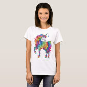 Niedliche, farbenfrohe Rainbow-Einhorn T-Shirt (Vorne ganz)