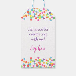 Niedliche Farbenfrohe Regenbogen Confetti Girl - G Geschenkanhänger