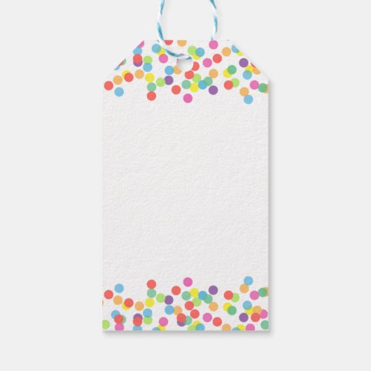 Niedliche Farbenfrohe Regenbogen Confetti Girl - G Geschenkanhänger (Rückseite)