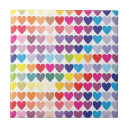 Niedliche Farbenfrohe Regenbogen Herzmuster Fliese