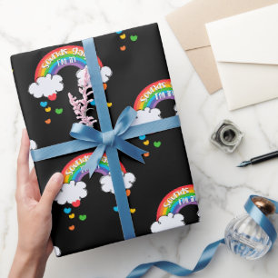 Niedliche Farbenfrohe Regenbogen Hörner Klingt Gay Geschenkpapier