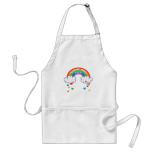 Niedliche Farbenfrohe Regenbogen Hörner Klingt Gay Schürze