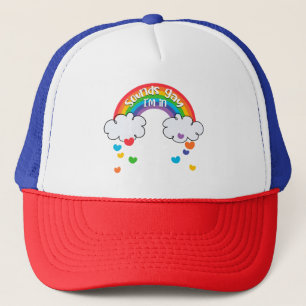 Niedliche Farbenfrohe Regenbogen Hörner Klingt Gay Truckerkappe