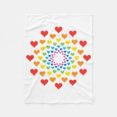 Niedliche farbenfrohe Regenbogenherzen Fleecedecke (Vorderseite)