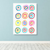 Niedliche farbenfrohe Regenbogenzirkel Leinwanddruck (Insitu (Holzboden))