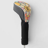 Niedliche farbenfrohe Retrostil-Blume Golf Headcover (angewinkelt)
