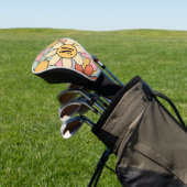 Niedliche farbenfrohe Retrostil-Blume Golf Headcover (In SItu)