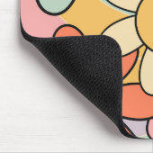 Niedliche farbenfrohe Retrostil-Blume Mousepad (Ecke)