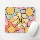 Niedliche farbenfrohe Retrostil-Blume Mousepad (Mit Mouse)