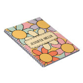 Niedliche farbenfrohe Retrostil-Blume Notizblock (Rechte Seite)