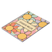 Niedliche farbenfrohe Retrostil-Blume Notizblock (Linke Seite)